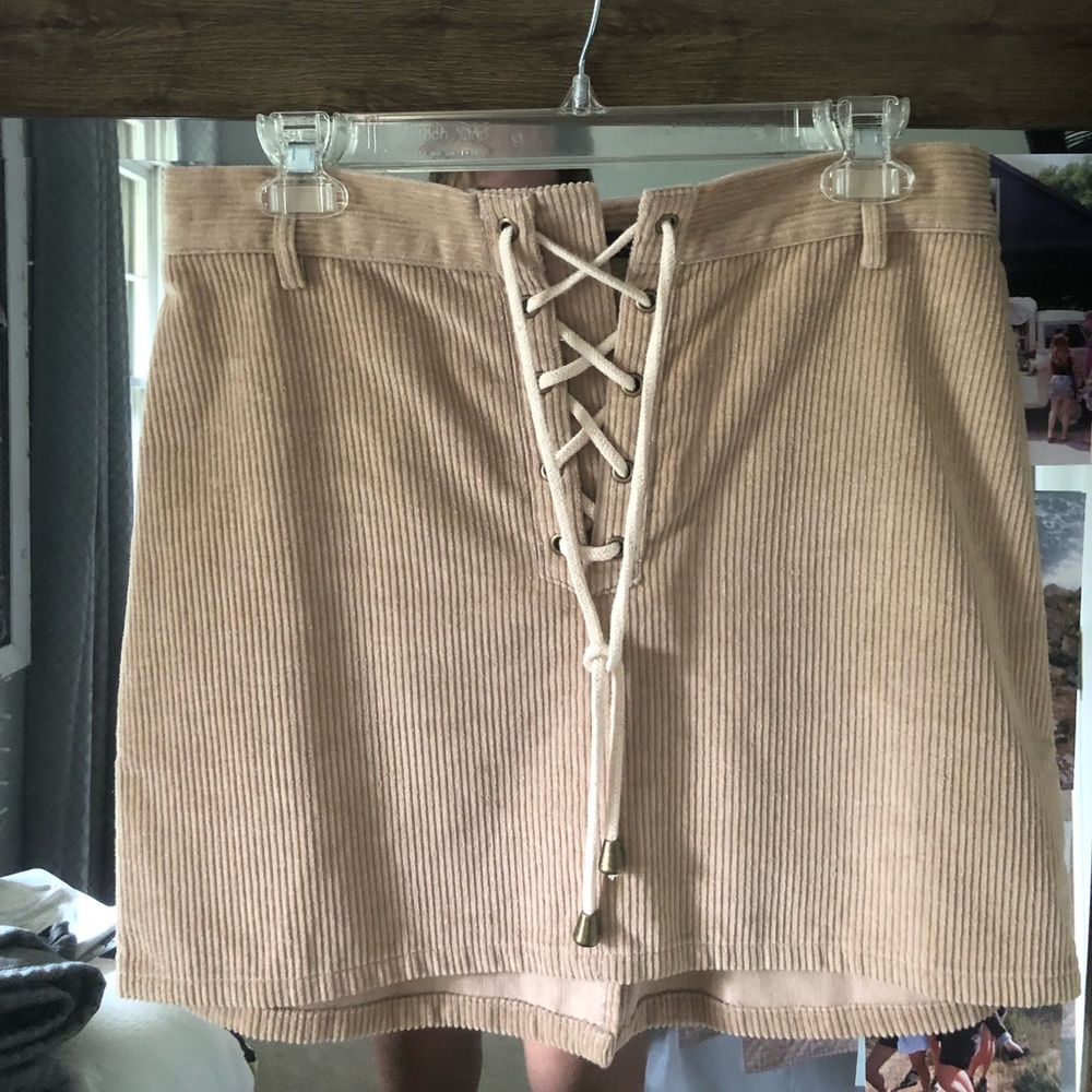 Kendall & Kylie Pink Corduroy Skirt